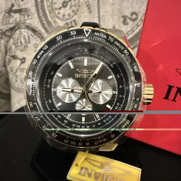 Men’s Invicta Aviator Skyshock  🔥 Chronograph 50mm Black Silicone Band 33029 - Picture 2 of 7